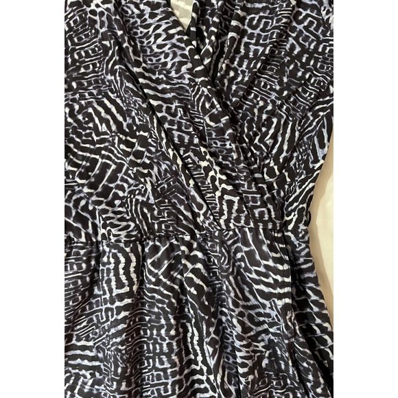 MaxMara Navy Patterned Long Sleeve Dress - Picture 5 of 8